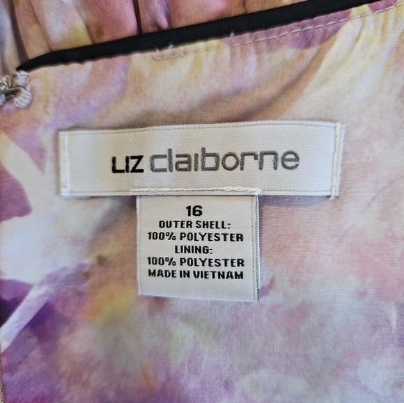 Liz Caliborne Women Sleeveless Floral Purple/pink Midi Fit/flare Dress Size 16 - Picture 11 of 12